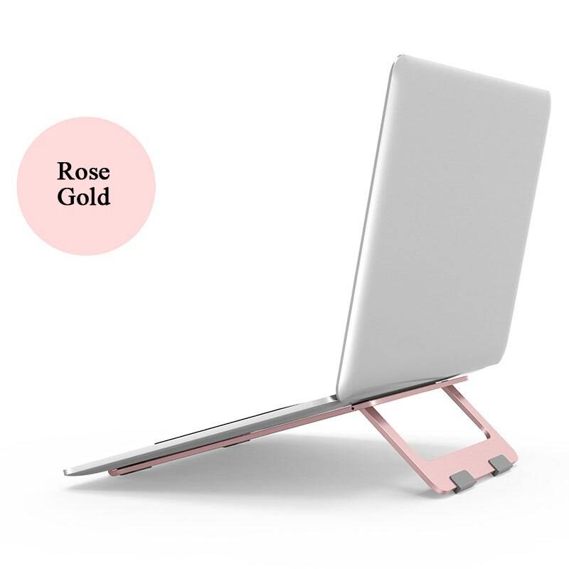 Hannord vikbar bärbar datorhållare aluminiumtabletthållare bärbar dator halksäker dator kylfäste halksäker kylplatta - Steg gyllene