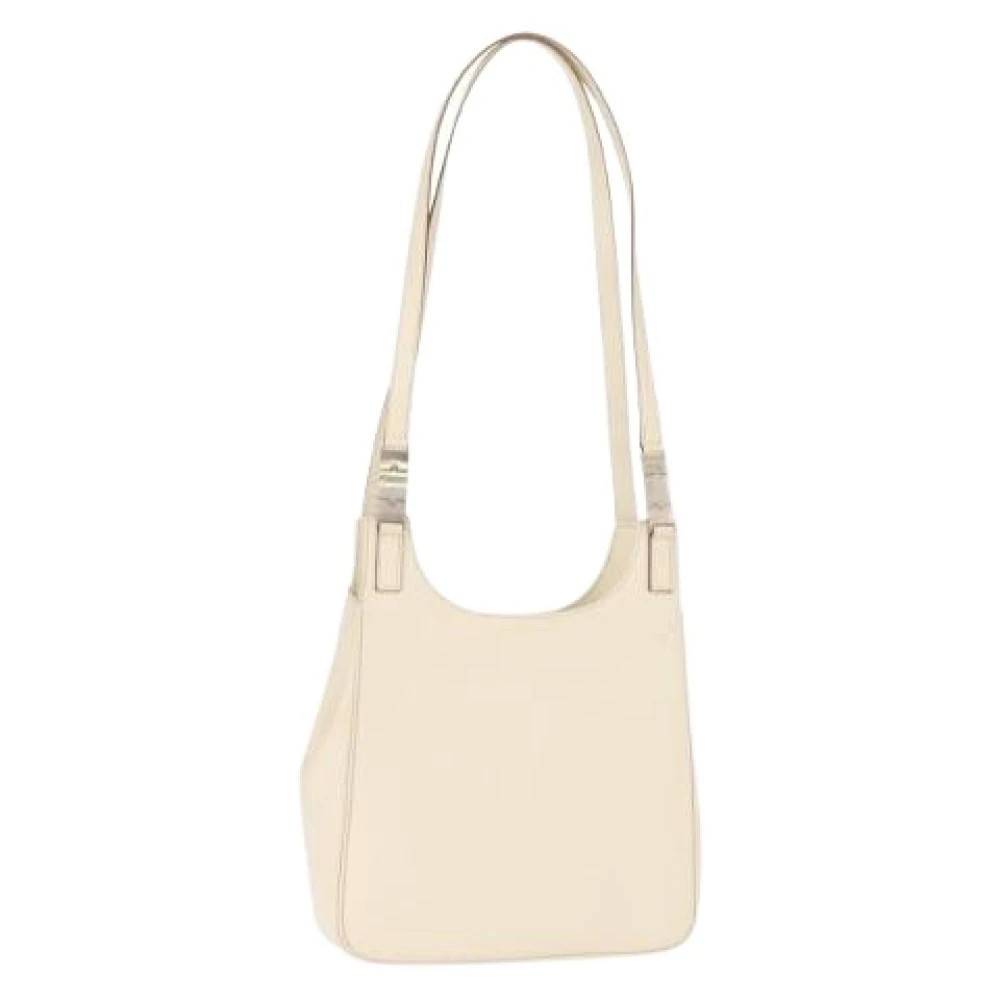 Salvatore Ferragamo Pre-owned Pre-owned Leather Skuldertaske - Vintage - Dame - Beige - ONE SIZE - Uld