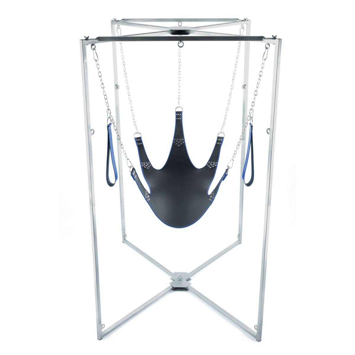 Mr Sling Complete Sling Kit Silver-Blue, erotic swing with attachment frame, foot loops + accessories.