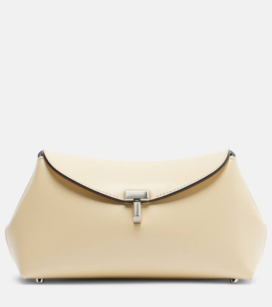 Toteme Clutch T-Lock Mini de piel - amarillo - Talla Única