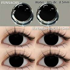 FUNSACHY Svart/Vita Cosplay kontaktlinser 14,5 mm mjuka kontaktlinser Halloween Party Makeup Kontaktlinser Engångslinser Naturliga mjuka kontaktlinser