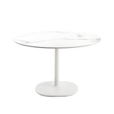 Kartell - Multiplo 4069 runt bord Ø78 med liten kvadratisk bas svart marmor - Matbord - Antonio Citterio - Svart - Naturmaterial/Metall