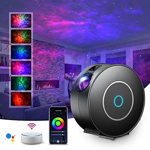 LED Alexa Sternenhimmel Projektor,SUPPOU Smart Nachtlicht 3D Galaxy Sternenprojektor Lampe Kinder Erwachsense mit RG Dimming/Stimmenkontrolle/WiFi Verbindung/Kompatibel Alexa Google Assistant