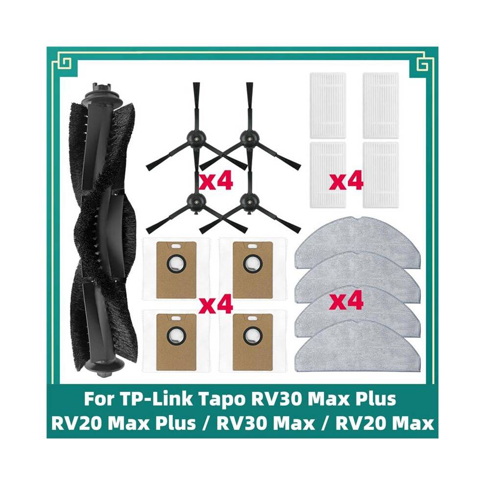For Tapo RV30Max/RV30 Max /RV20 Max/RV20 Max Vacuum Cleaner Consumables Main Side Brush Filter Dust Bag