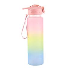 Sports Water Bottle 1000ml Large Capacity Plastic Gradient Portable Accurate Scale Bottle for
