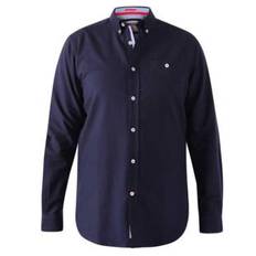 Navyblå Oxford button-down skjorte (L/Æ) - D555