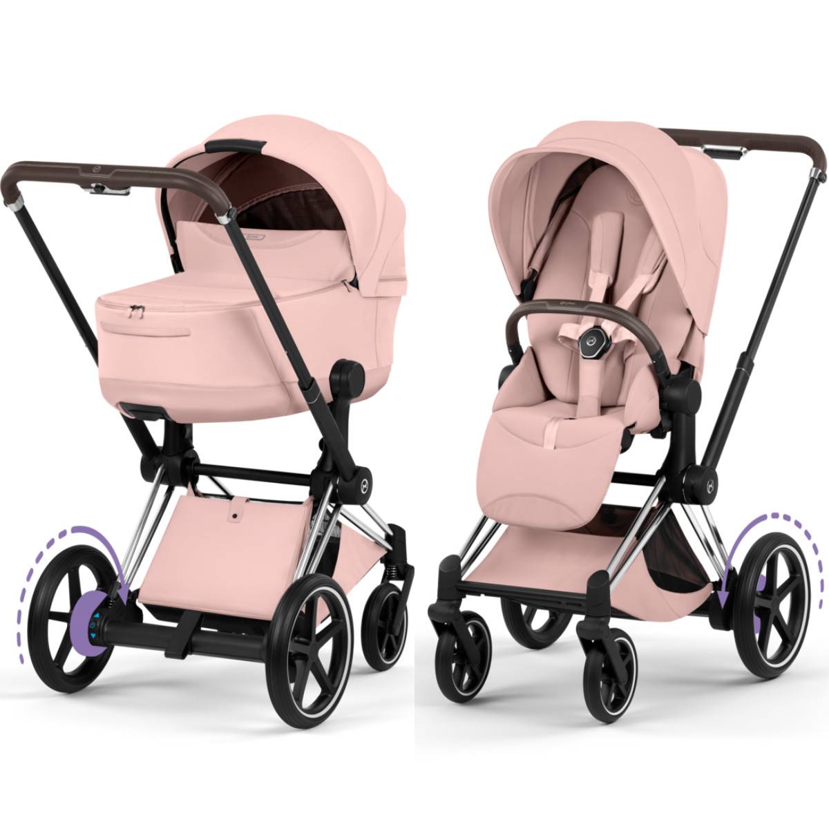 Cybex E-Priam 5 Style Kombikinderwagen - Chrome Brown