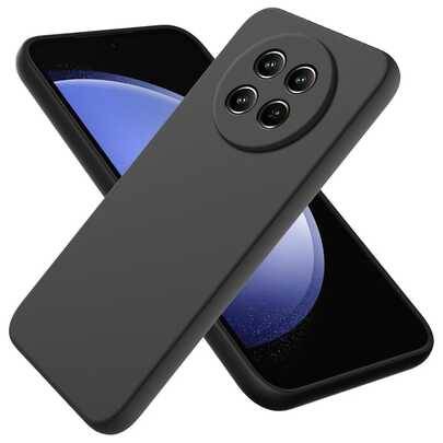 Kompatibelt med Realme, enfärgat matt svart mobilskal, hudvänligt matt TPU mjukskal, fingeravtrycksavvisande, svettavvisande och halkfritt, upphöjd ka (Multi-size)