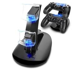 Styrenhet Laddare Dock LED Dual USB PS4 Laddnings Ställ Station Cradle for Sony Playstation 4 PS4