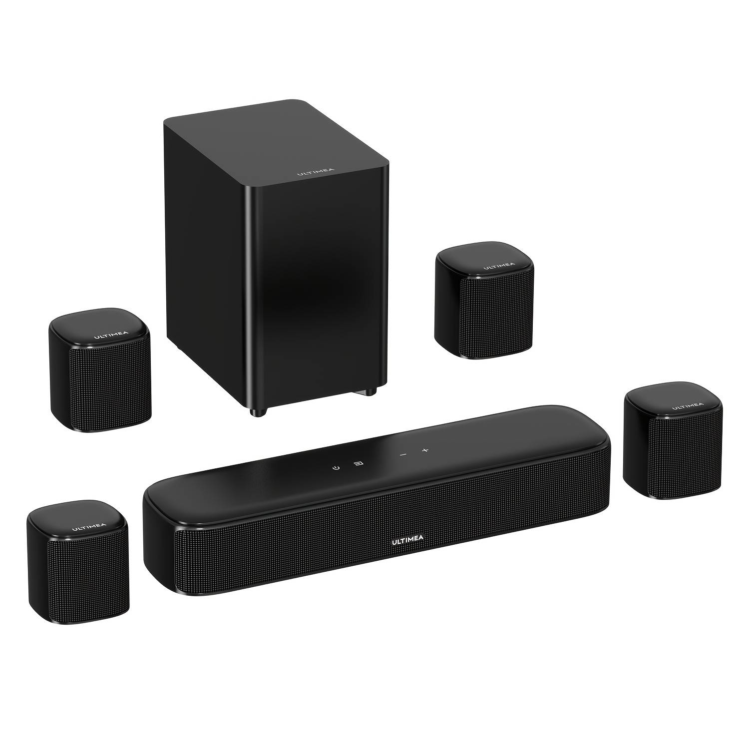 Ultimea 7.1ch Sound Bar, Power 330w, Bluetooth Surround Sound System For Tv, Sound Bar For Smart Tv With 4 Surround Speakers, App Control, Tv Soundbar With Subwoofer, Opt/aux/bluetooth