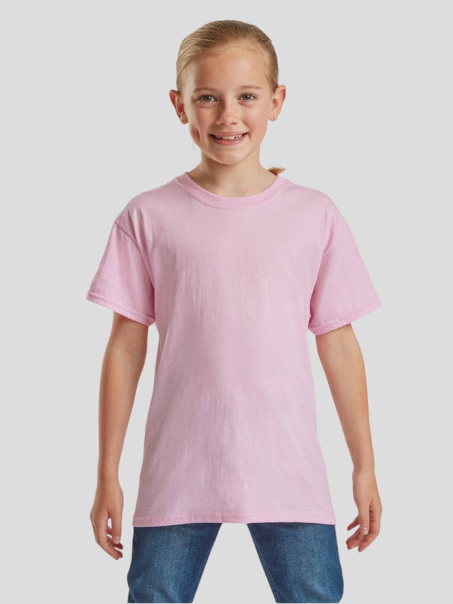 Fruit of the Loom T-shirt til børn lyserød 116