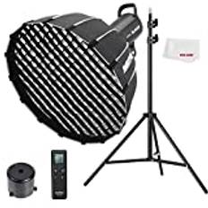 Godox SL-60W CRI 95+ LED Video Light SL60W Kontinuellt ljus med Bowens Mount med fjärrkontroll P60 parabolic rund softbox med honeycomb Grid, Light Stand
