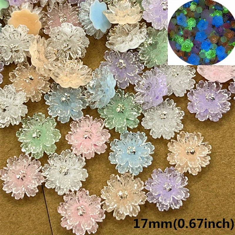 TEMU 30pcs, 17mm Resin Flowers Luminous Flowers Decorative Crafts Flat Back Cabochon , Metal Cutting Dies Stencil For Greeting Card Decoration Diy Scrapbooking Paper Photo Album Card