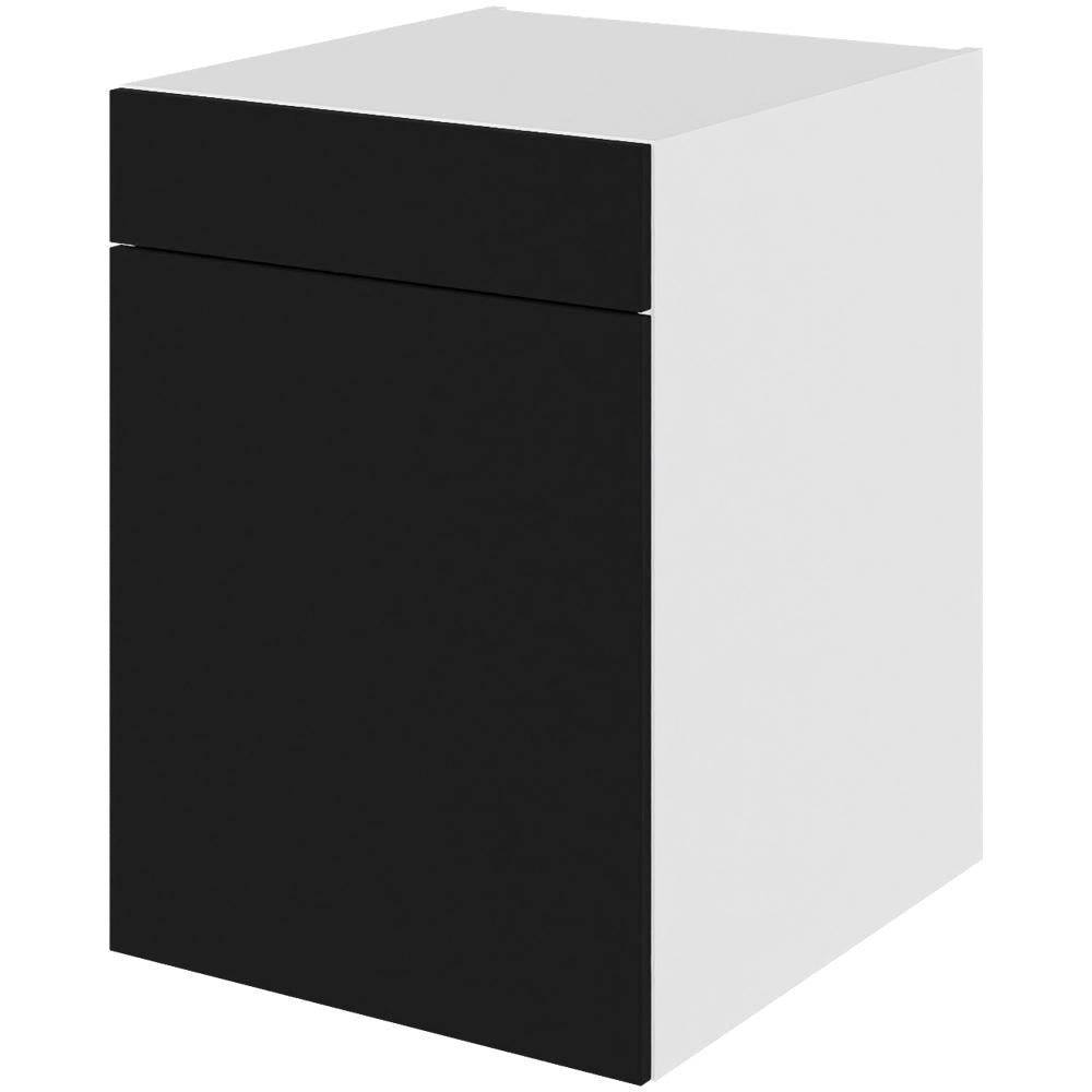 Multi-Living Køkken hyldeskab i Cibo Nero 127 H: 70,4 cm D: 60,0 cm - 1 låge & skuffe deludtræk/softluk - Bredde: 50 cm.