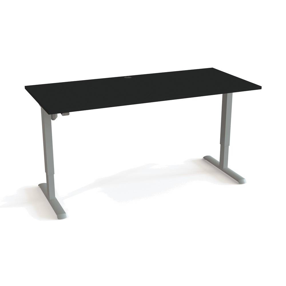 ConSet 501-33 Hæve-/sænkebord 180x80 cm, sort med sølv stel.