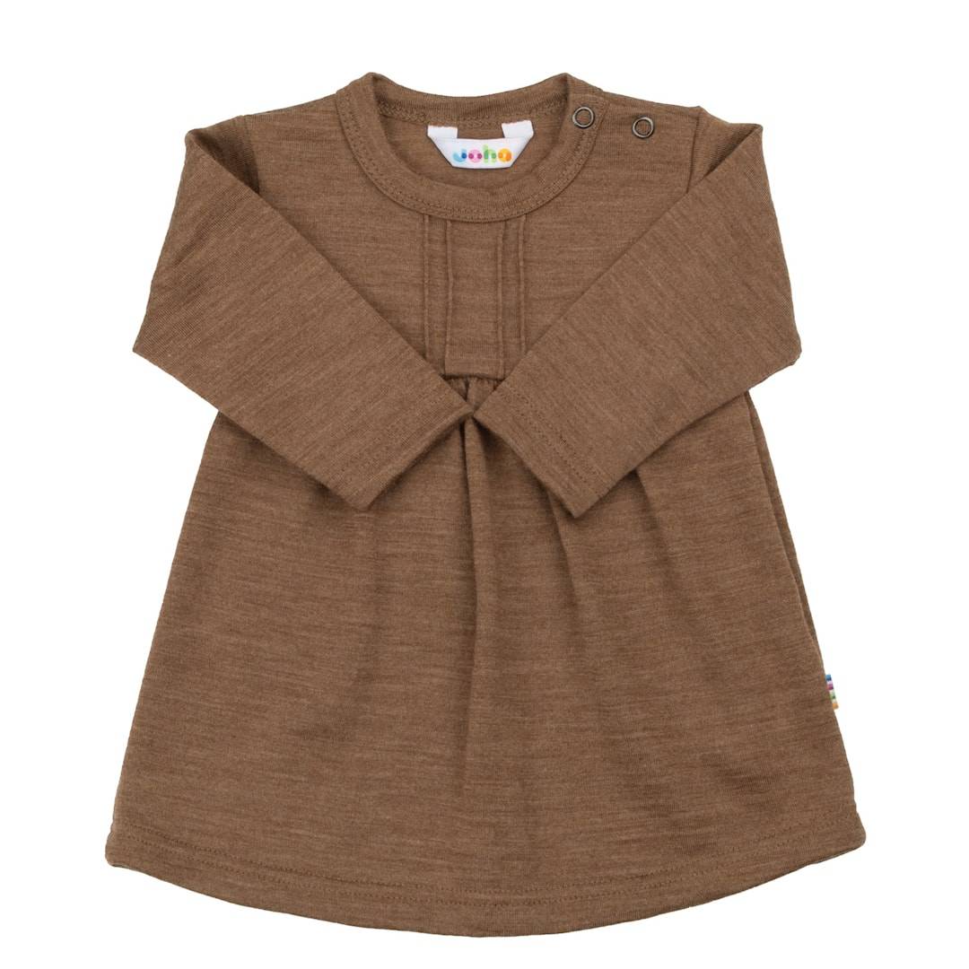 Joha Kjole I Uld Warm Brown Warm brown-80 cm Wool Brun 80 cm Piger