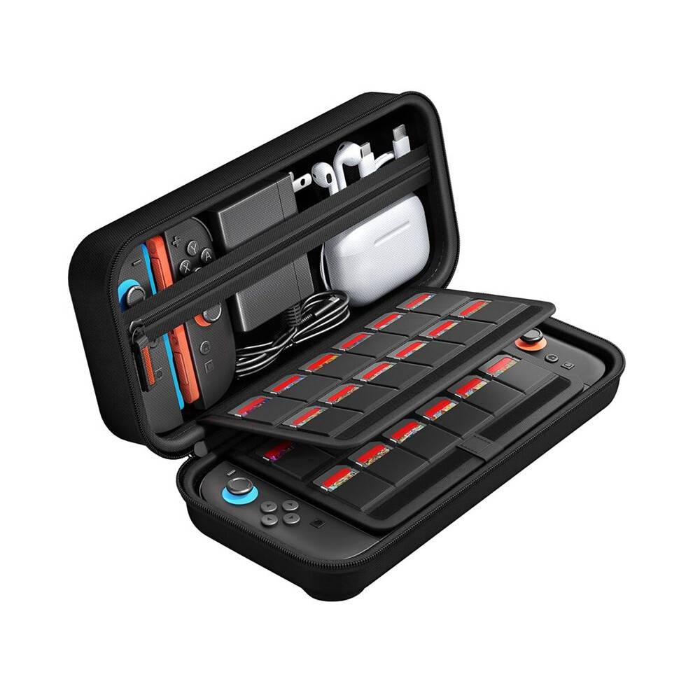 For 2 Case, Can Hold 24 Game Cartridges,Hard Shell Travel Carrying Case Pouch for Console and Accessories Case