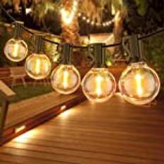 ljusslingor Utomhus LED, 18M/60FT Fairy Lights med 30 + 1 G40 Glödlampa, IP45 Vattentäta ljusslinga för trädgård, bröllop, fest, utomhusbruk