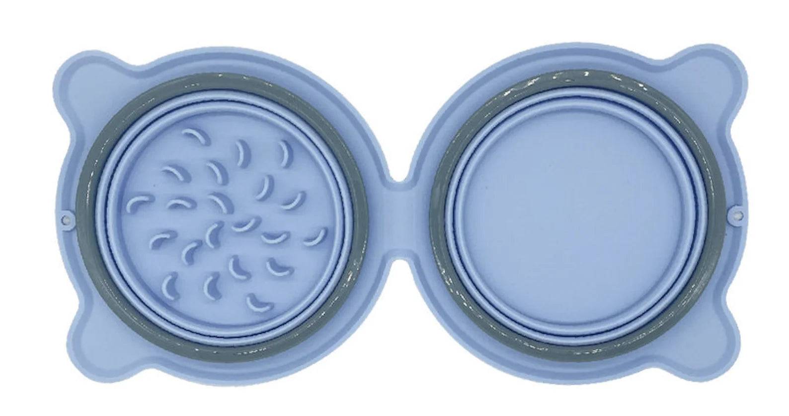 Foldable Silicone Travel Bowl for Dogs & Cats - Blue