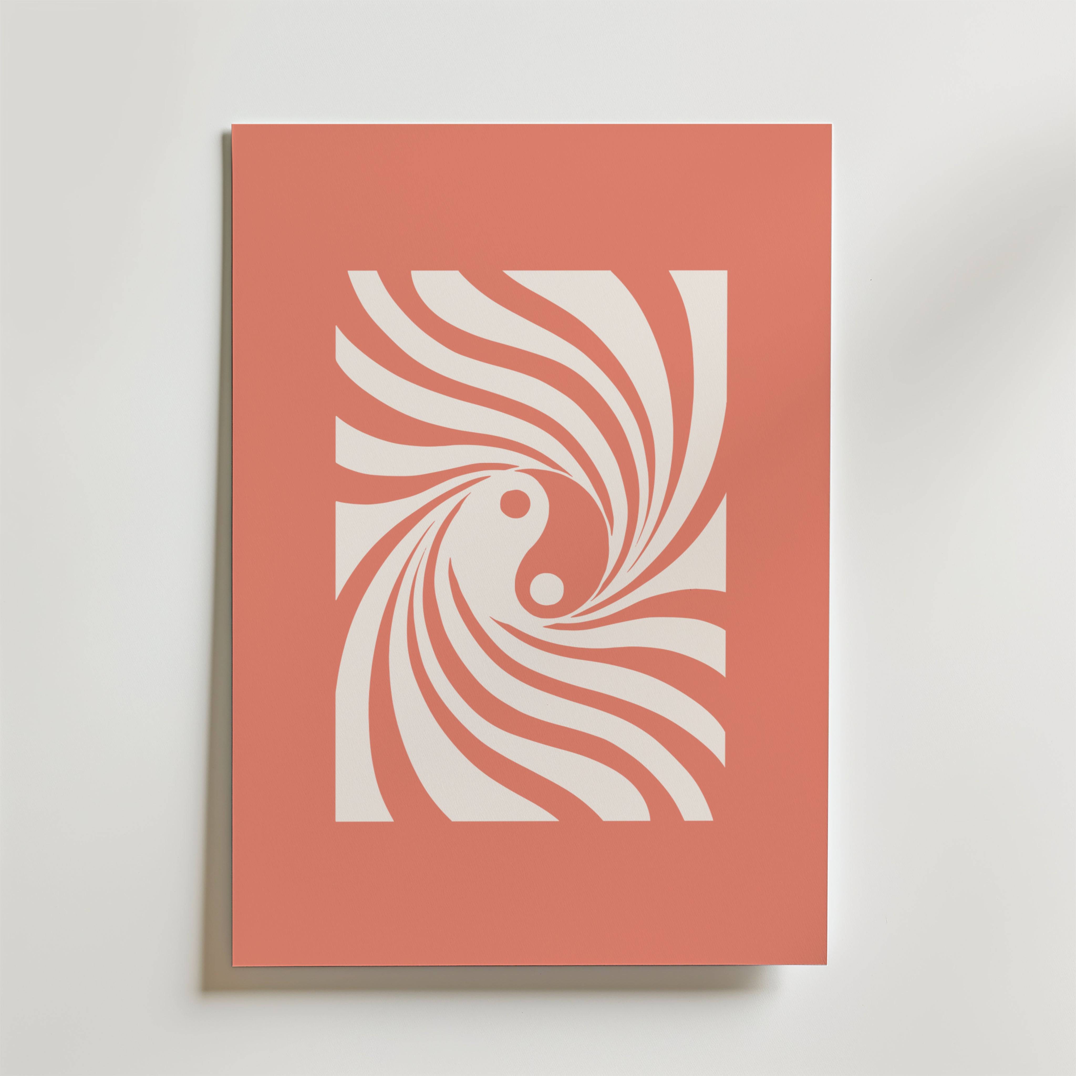 Peach Spiral Flow Poster - Premium Canvas 50x70 cm