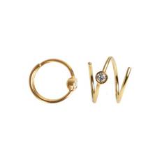 STINE A ØRERING, BIG DOT CURL EARRING, GOLD