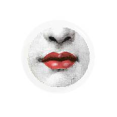Fornasetti - tallrik med läpptryck - unisex - metall - one size - Vit