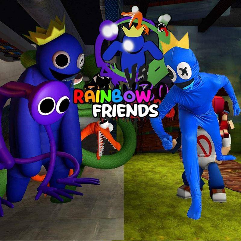 Rainbow Friends Roblox Cosplay Kostym Barn Vuxna Halloween Utstyrsel Rollspel cm blue