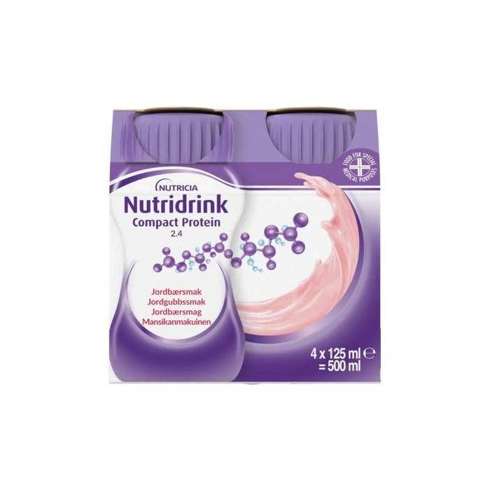 Nutridrink Compact Protein Jordbær - 4 x 125 ml