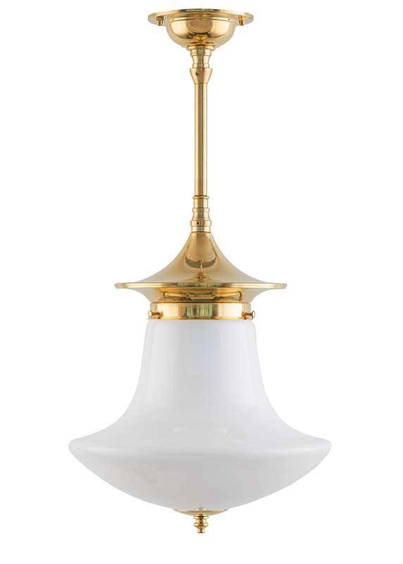 Loftslampe - Dahlbergspendel 100 messing klokkeformet skærm - 20 cm