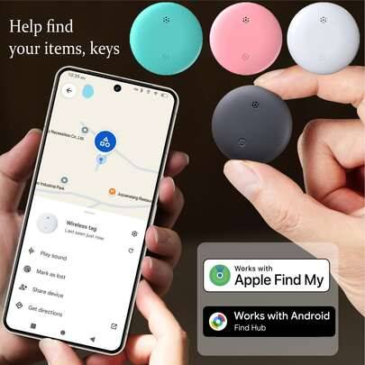 AirTag Alternativ Global Locator, Airtag Apple & Android Locator, Global GPS Tracker, Husdjurslarm, Smart Bluetooth Tracker - Kompatibel med IOS och A - Multi-color (svart,Vit,Svart 1 st,Vit 1 st,Blå 1 st,Rosa 1 st)