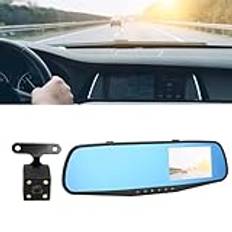 Spegel Dash Cam, 4,3 Tum 1080P Främre Bakre Kamera G Sensor Anti Shake Smart Backspegel, Backup Backspegelkamera, för Bilkörning