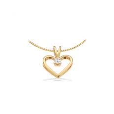 Scrouples Kleopatra hjertevedhæng i 8 kt guld med diamant på 0,10ct W/SI - uden kæde