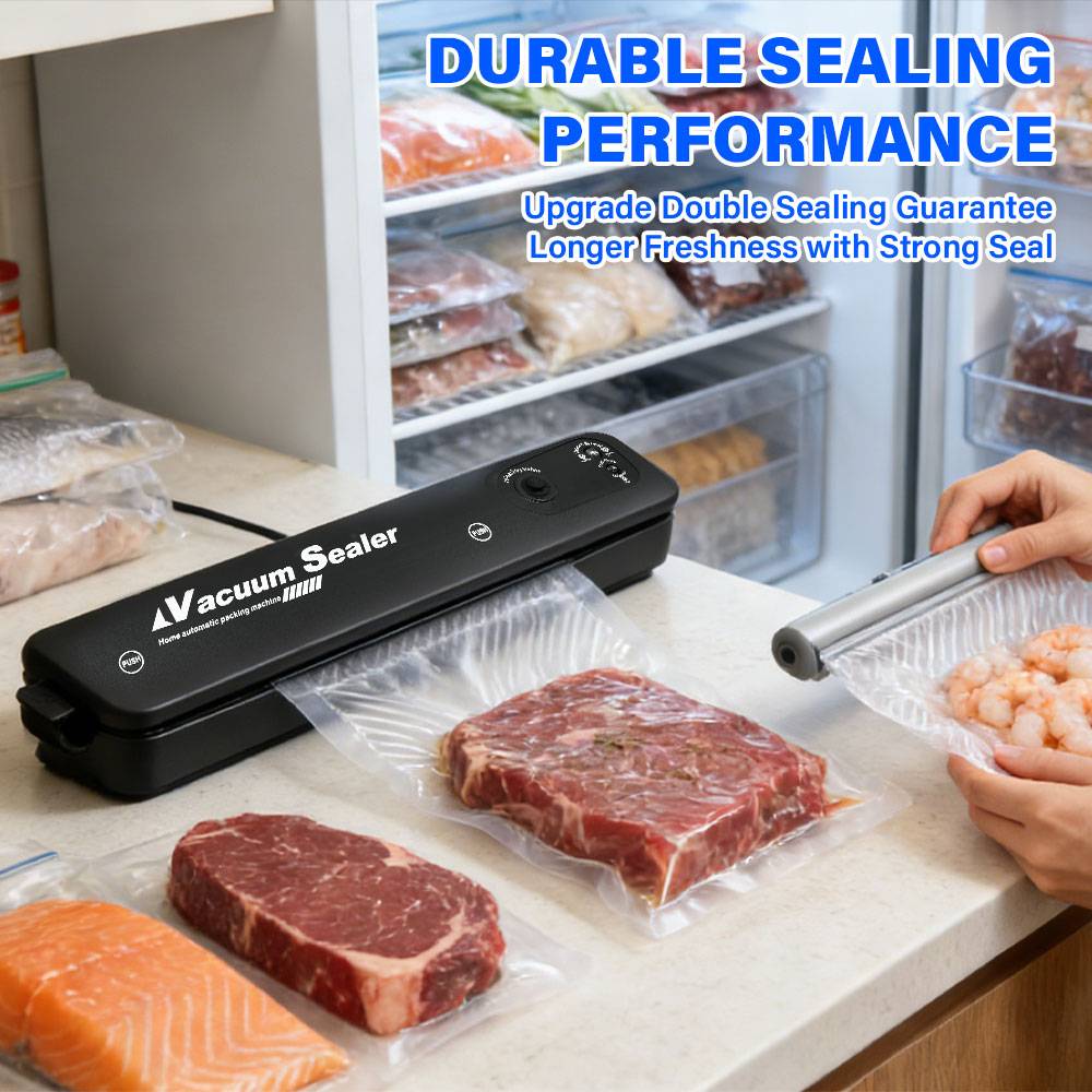 220V/110V Vacuum Sealer with Automatic Air Sealing System - Household Food Packaging Machine with Free Vacuum Bags Included