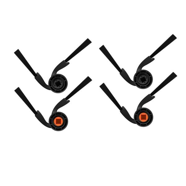 Udskiftnings sidebørster 4-pak, ABS+Nylon sort — kompatibel med Xiaomi Mi Robot Vacuum 6/6Max/6pro, nem snap-on udskiftning