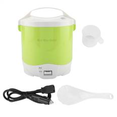24V 180W 1.6L Electric Portable Multifunctional Rice Cooker Food Steamer for Cars (Green) grön