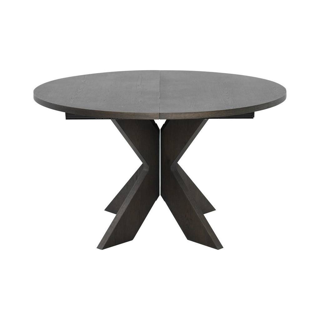 MATBORD 130-230/130/75 cm massivt trä, imitation trä utdragbar, finns i olika storlekar, finns i olika trädekorer rund brun