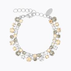 Caroline Svedbom Mini Pomona Armband, Black Golden Combo - Rhodium