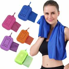 1st Kylhandduk Ishandduk Resor Sport Yoga Gym Camping Omedelbar lättnad Iskall handduk - Multifärgad (Grön,Purpur,Orange,Kunglig blå,Rosröd)