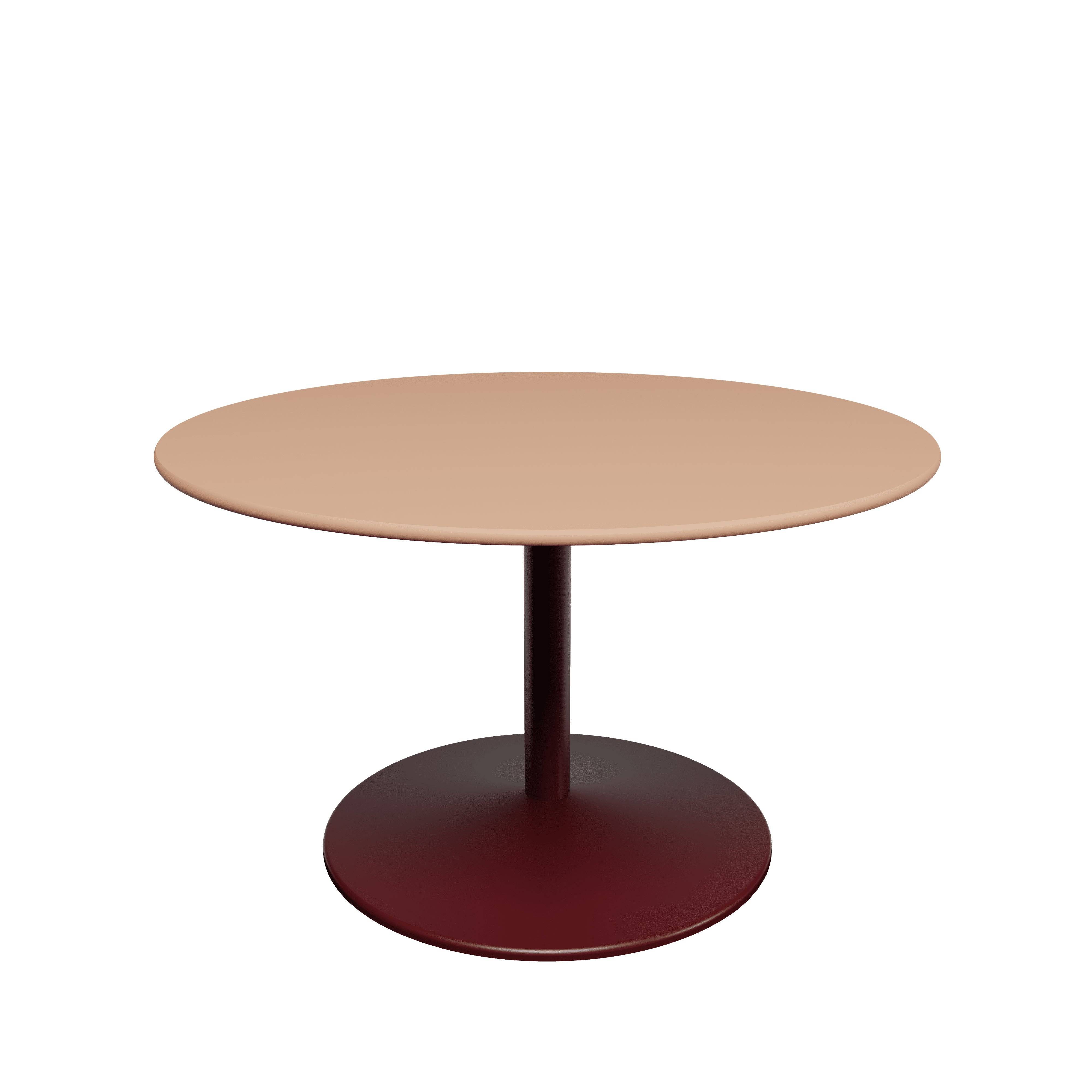 Panton Sofabord, Ø75 cm fra Montana Walnut linoleum / Black Red stel - Jacobsen Plus