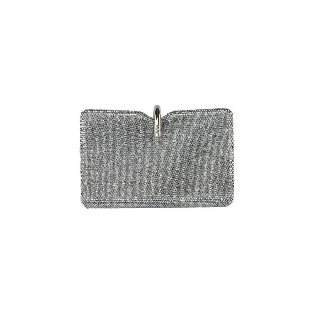 Anna Cecere Clutch med rhinsten - Tasker - Dame - Grå - ONE SIZE -
