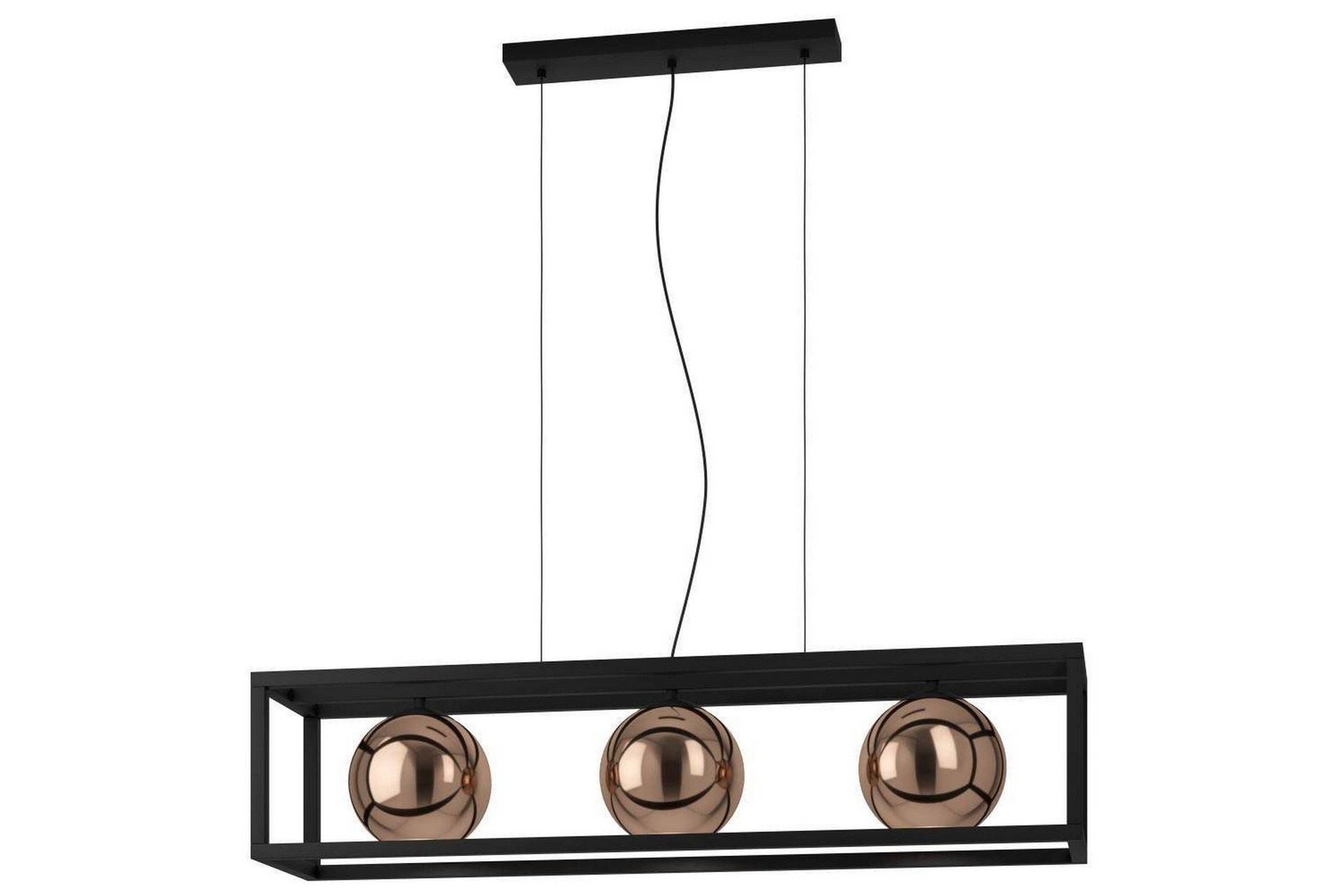 Takpendel Eglo Cordoba Svart/Koppar Ram med 3 Lampor - Kökslampa & pendellampa
