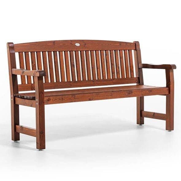 Parkbänk Kattvik, 3-sits, brun