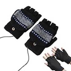 USB Heated Gloves, Heated Fingerless Gloves, Winter Heated Gloves, Adjustable Temperature USB Glove For Men And Women, Ideal For Typing, Sports, And Winter Outdoor Activities