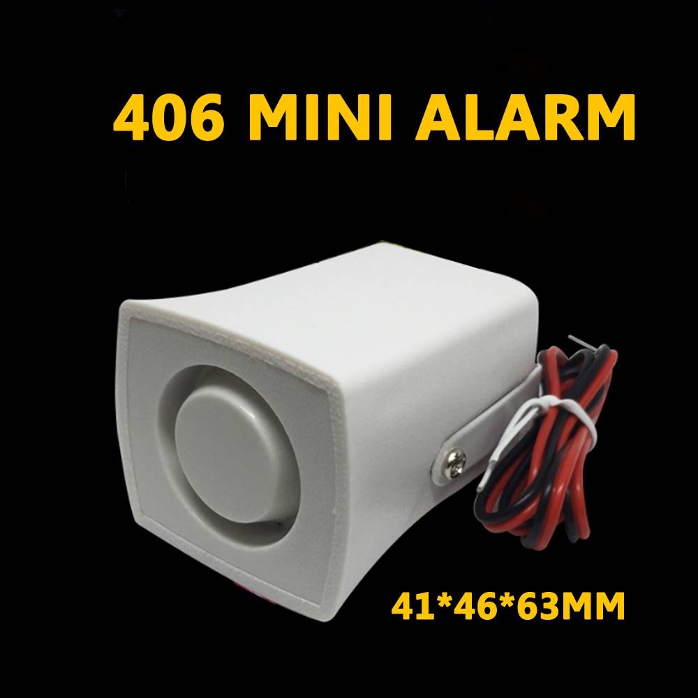 Mini horn larm siren 105db ljud larm dc 12v trådbunden inomhus siren för hem hus larmsystem