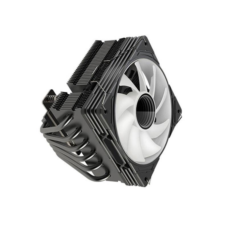 Y1UB ARGB 12cm Fan Down Flows CPU Air Coolers Featuring 6 Heat Pipe AntiGravity Copper Technology for LGA 115X/1200