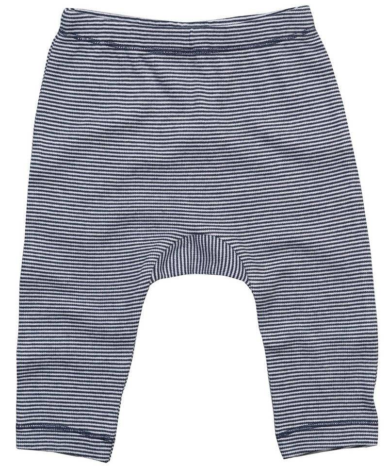 Organic Baby Stripy Jersey Leggings - 3-6 Months / White/ Nautical Navy (3-6 Months)