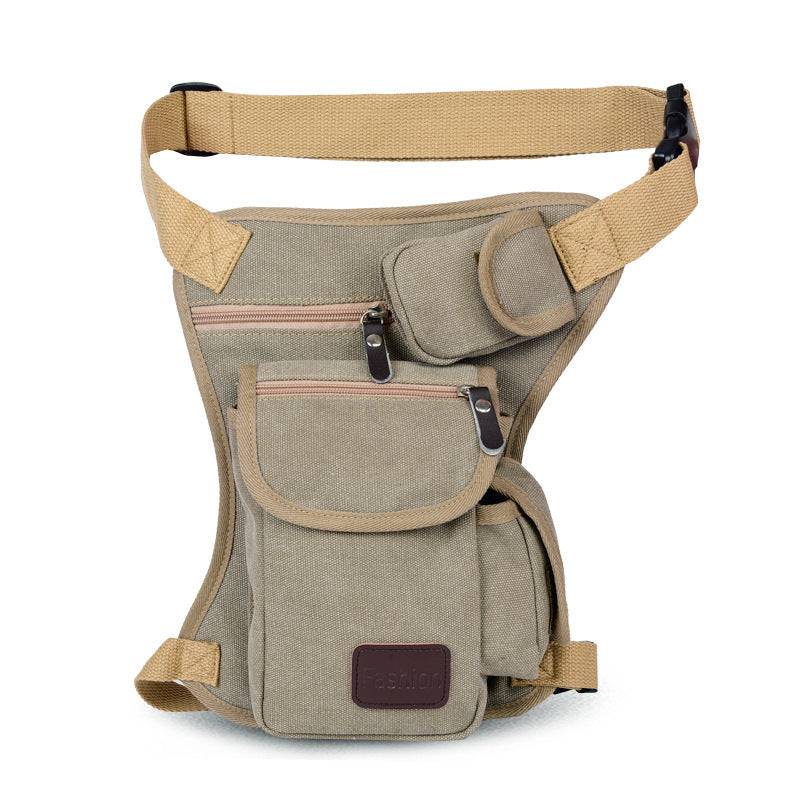 Canvas Leg Bag Casual Korean Fashion Outdoor Travel Bag Fishing Tackle Bag - Washed green