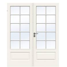 Dobbeltdør fra Swedoor, Fransk dør, Clever-line, Style SP10, Klart glas, Hvid 125 X 194