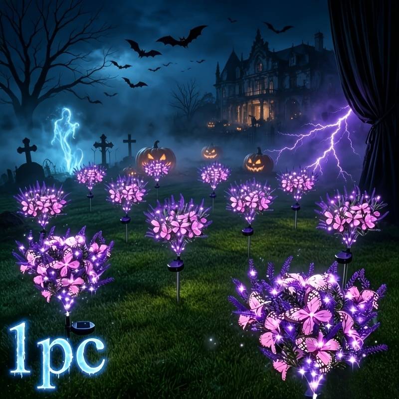 "ip65 Solar Lavender Floor Lamp" Purple Lavender Decorative Lamp, Used For Gardens, , Parks, Festivals, Parties, Christmas, Easter, Mother's Day Gardening Gifts.