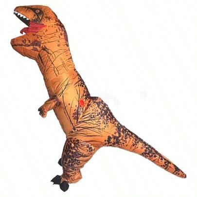 Uppblåsbar T-Rex-dräkt för vuxna, passar längd 1,5–2 meter, lämplig för jul, cosplay, anime-rollspel, fest, scenframträdande och maskeradfest - Rosröd (L)